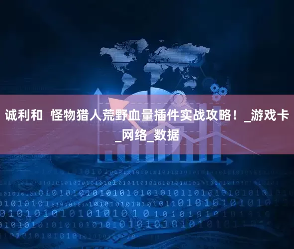 诚利和  怪物猎人荒野血量插件实战攻略！_游戏卡_网络_数据