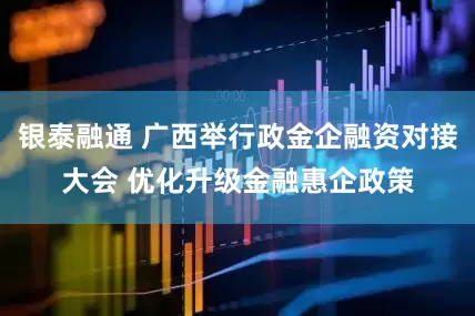 银泰融通 广西举行政金企融资对接大会 优化升级金融惠企政策